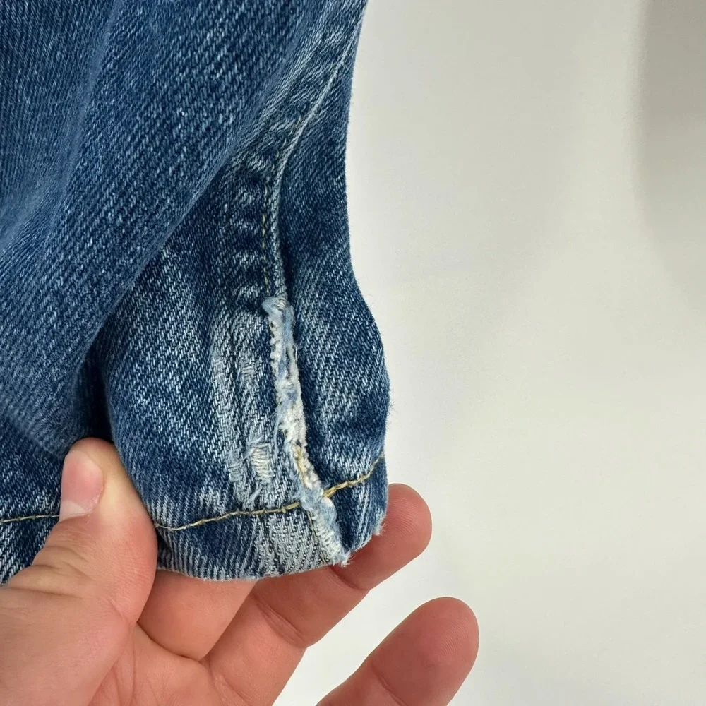 Vintage Lee Riders Straight Leg Jeans Womens 27x32 Blue Denim Whisker Mid Rise